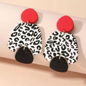 Red and Black Dangle Earrings